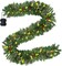 9FT Pre-Lit Christmas Garland with 50 Warm White LED Lights, Battery Operated & Timer